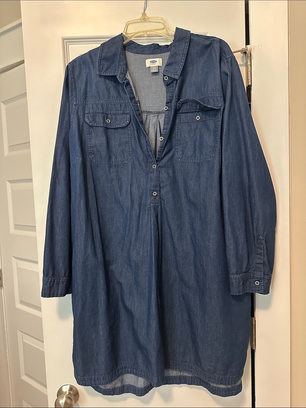 Old Navy Blue Denim Shirt Dress - Long Sleeve